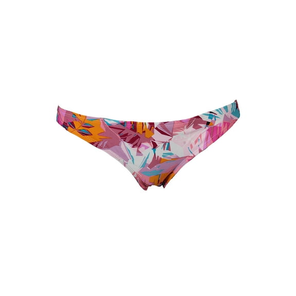 Hula Honey Pink Multi Palm Breeze Floral-Print Cheeky Bikini Bottom L