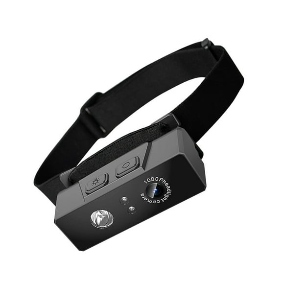 Lightweight Headlamp Camera with 1080p Video and LED Light Action Camera for Cycling Night Use Headlights Sports Camera