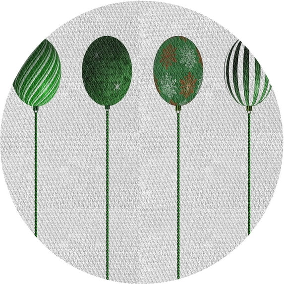 Ahgly Company Indoor Round Patterned Sage Green Novelty Area Rugs, 5' Round