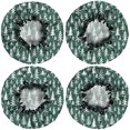 thumbnail image 2 of Shower Caps,Green Christmas Tree Pattern Waterproof Shower Cap for Women 4 Pieces,Double Reusable Hair Cover for Shower PEVA Elastic Stretch Hem, 2 of 7