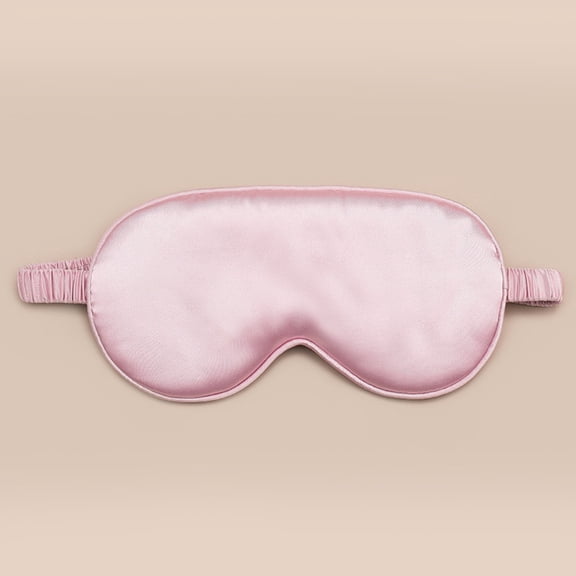 Pink Satin Sleep Mask, Ultra-Soft Light-Blocking Eye Mask for Travel, Nap, and Night Rest