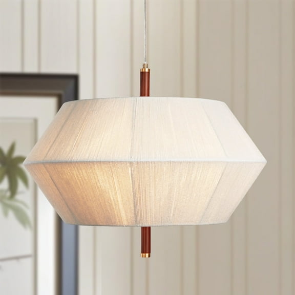 Boho Oak Natural Cotton Weaved Pendant Light, Natural Ceiling Light for Living Room, Bedroom, Dining Room