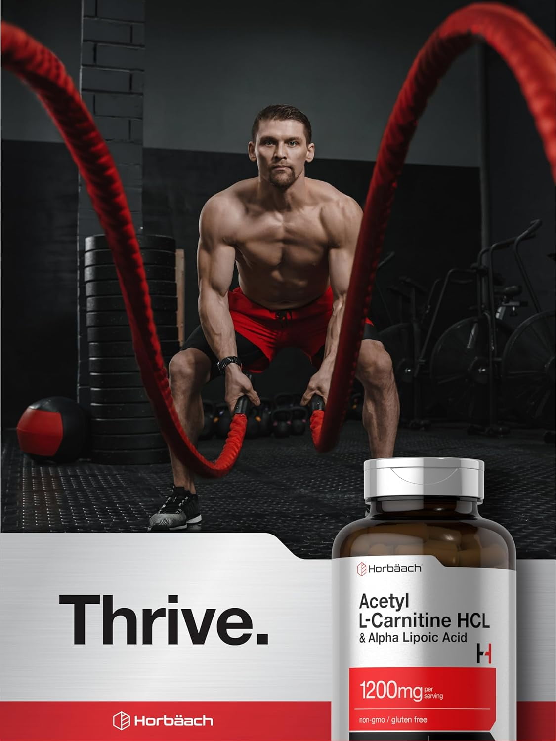 Horbaach, Acetyl L-Carnitine HCL & Alpha Lipoic Acid Capsules, 1200mg
