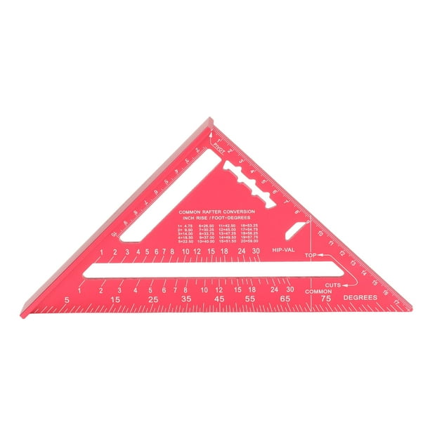 Regla triangular de medición para carpintería, triángulo para carpintería, aleación de aluminio, herramientas de medición para carpintería, triángulo de medición para carpintería, rendimiento de alta gama