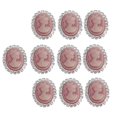 thumbnail image 3 of 10 piezas de de imitación botones ovalados adorno de aleación decoración de boda de bricolaje - rosa, se describe Rosado Macarena Botones ovalados de diamantes de imitación, 3 of 8