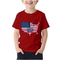 thumbnail image 2 of NAISIBABY Boys 4th of July T-Shirt, Summer Fashion Crewneck Short Sleeve Kids Patriotic Tee Red Size 6, 2 of 5