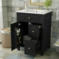 thumbnail image 2 of ENSHUI 24-Inch Bathroom Vanity with Ceramic Sink, 1 Soft Close Door, 2 Soft Close Drawers, Black, 2 of 11