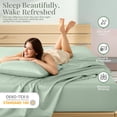 thumbnail image 5 of Lux Decor 100% Organic Viscose from Bamboo Sheets Set Twin XL - 3 Piece Ultra-Soft Luxury Cooling Bed Sheets, 16" Deep Pocket, Breathable & Hypoallergenic - Sage, 5 of 10