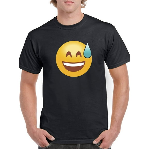 Embarrassed Medium Front Icon Men Black T-Shirt, Male Small