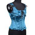 thumbnail image 4 of Yuwull Womens Vintage Ruffle Hem Overbust Corset Tie Front Lace-Up Back Bustier Shapewear Top, 4 of 5