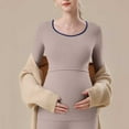 thumbnail image 6 of hengsof Maternity Shirt Long Sleeve Basic Top Ruch Sides Bodycon Tshirt for Pregnant Women, 6 of 6