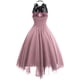 thumbnail image 3 of Vestido sin mangas con hombros descubiertos para festival y banquete de cuello redondo Sexy estilo gótico a la moda para mujer vestido de gasa con encaje Fridja  hj2713, 3 of 3
