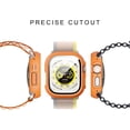 thumbnail image 2 of 2+2 Pack Case for Apple Watch 49mm Screen Protector, 2 Hard PC Protective Bumper Case + 2 HD Tempered Glass Screen Protector Film Cover for iwatch 49mm Accessories,Orange+Black, 2 of 5