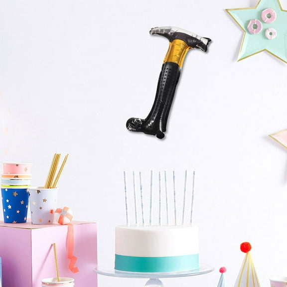 Hemoton 8pcs Hammer Balloons Construction Theme Film Balloons Cute And Attractive Aluminum Film Balloons For Birthday Party Decorations Kids Room And Office Decor (Hammer Shape)