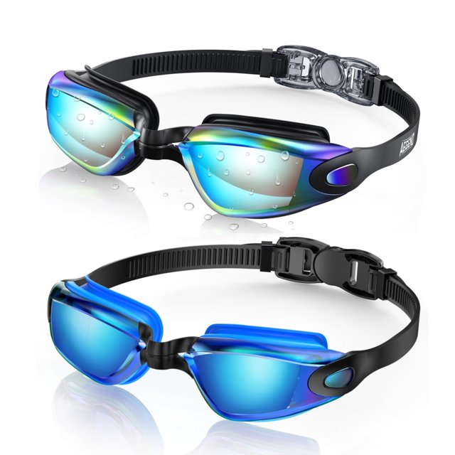 Paquete de 2 gafas de natación Aegend, sin fugas, para hombres y mujeres adultos