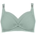 thumbnail image 5 of Nursing Bras for Breastfeeding-Soft Seamless Comfort Maternity Bralette Wireless Sleep for Everyday Leisure, Green, XXXL, 5 of 5