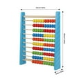 thumbnail image 2 of Colorful abacus stand,Wooden Abacus for Ki-ds Math-Counting To-y, Multi-Color Counters, Counting T-oys for Presch-ool Learning & Development, Develops Coordination, Motor Skills(L-Blue), 2 of 7