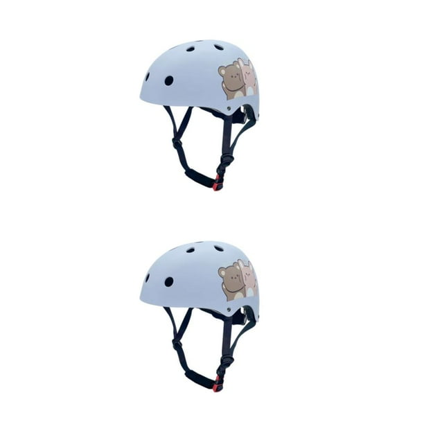 Toystoory Manténgase seguro Casco hueco Actividades al aire libre como ciclismo y patinaje Seguridad Patinaje sobre ruedas Osos azules claros Osos celestes METRO【55-58CM】 2Conjunto