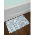 thumbnail image 2 of Vintage Tribal Bath Mat, Sketch Drawn Boho Feather Theme Monochrome Composition Print, Plush Bathroom Decor Mat with Non Slip Backing, 29.5" X 17.5", White Teal and Blue Grey, by Ambesonne, 2 of 2