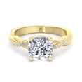 thumbnail image 2 of Destin - Moissanite Cushion Cut Lab Diamond Engagement Ring With Twisted Band & Sidestones, 2 of 5