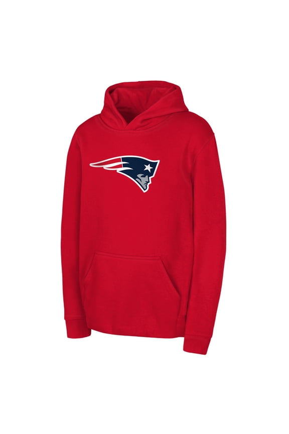 Youth Red New England Patriots Team Logo Pullover Hoodie