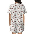 thumbnail image 6 of Fotbe Cherry Berries Print Pajama Set for Women 2 Piece Loungewear Short Sleeve Tops and Shorts Set Soft Sleepwear-Large, 6 of 7