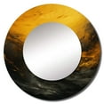 thumbnail image 2 of Designart "Whirling Winds in Yellow I" Landscape Round Mirror Wall Decor Traditional - Large Yellow Round Bathroom Mirror - Round Mirror - 36" x 36", 2 of 6