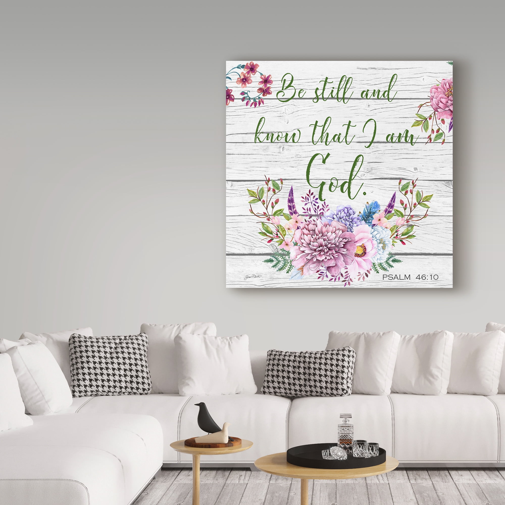 Trademark Fine Art 'Garden Florals Bible Verse 1' Canvas Art by Jean Plout