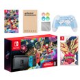 thumbnail image 1 of Nintendo Switch Mario Kart 8 Deluxe Bundle: Red/Blue Console, Mario Kart 8 & Membership, Pokemon Shield, Mytrix Wireless Pro Controller Blue Bamboo and Accessories, 1 of 8