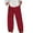 Red, variant on Hvyesh Women Linen Plaid Pants Wide Leg Pajamas Pants Cotton Linen Lounge Beach Pants Summer Casual Pants with Pockets