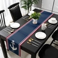 thumbnail image 3 of Navy Blue Red Stripe Table Runner 70 Inches Long, Coastal Nautical Anchor Farmhouse Kitchen Coffee Dining Table Decoration for Home Party Birthday Wedding Home Decor 13x70 Inches, 3 of 8