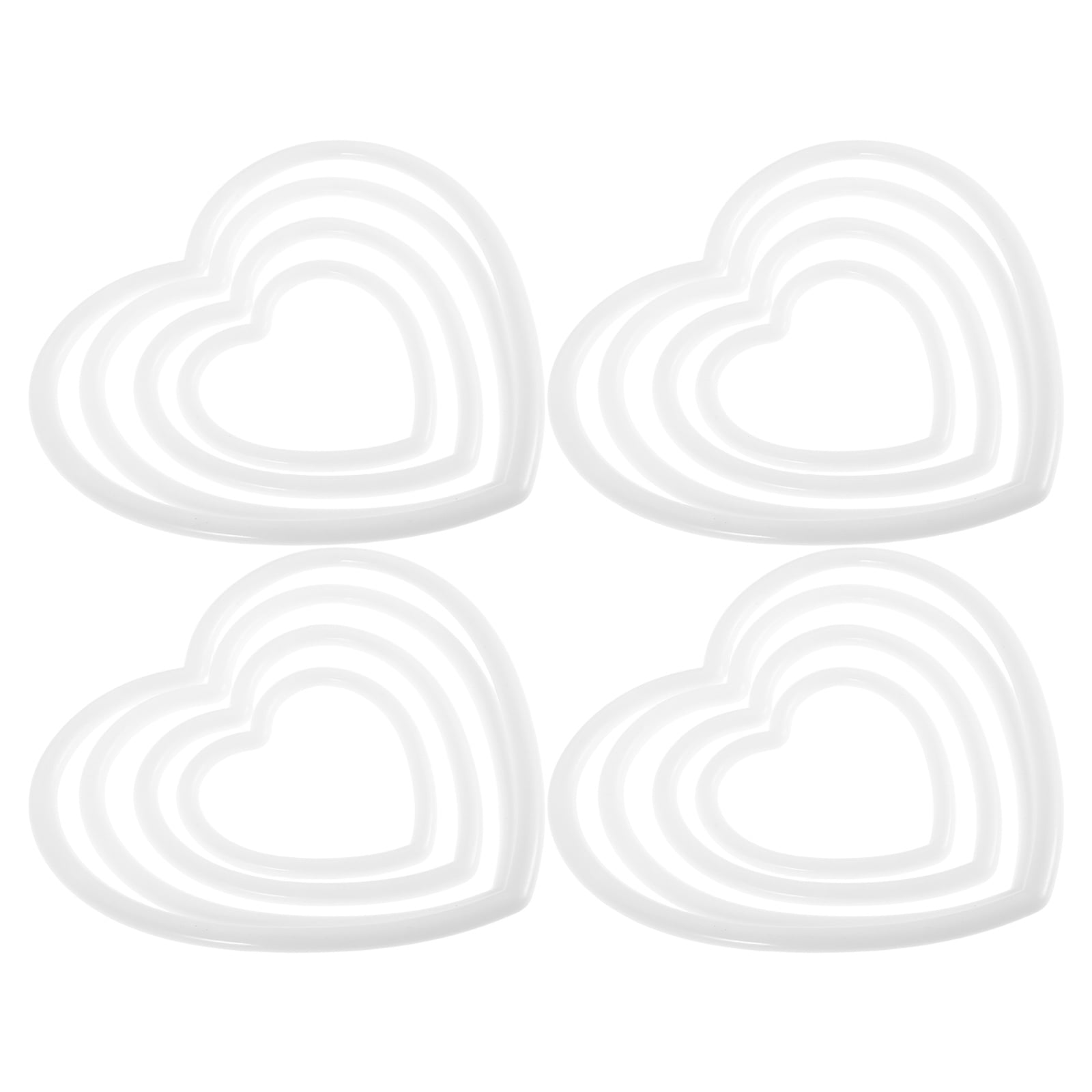 HONMEET 36pcs Heart Shaped Dream Catcher Rings for Craft Hoops, White Plastic