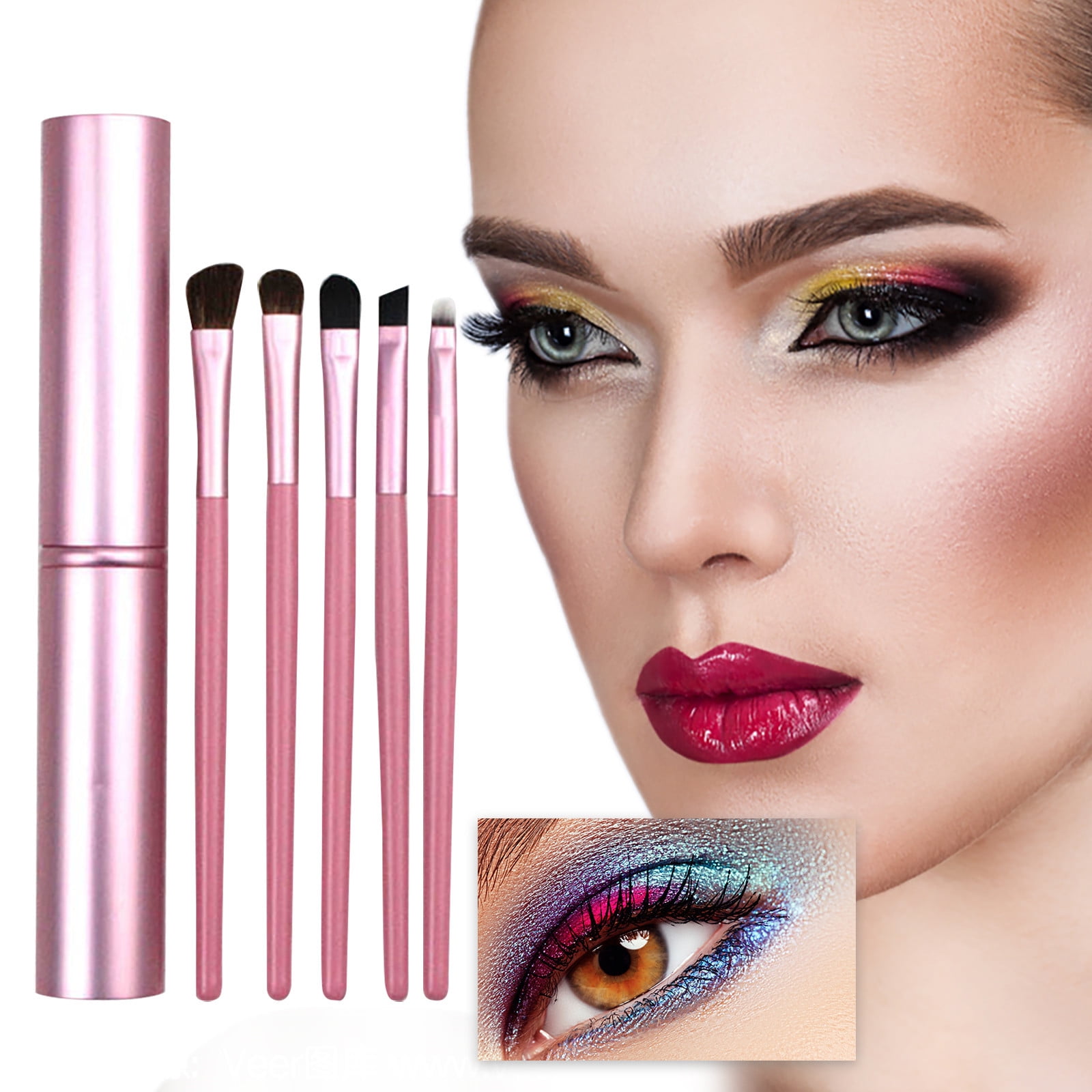 Make Up Brush Set Beauty Make Up Tools Eye Shadow Brush Portable Natural Handle Brush Five