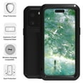 thumbnail image 4 of Dteck Case for iPhone 16 Pro,Military Heavy Duty Shockproof Dust/Dirt Proof Hybrid Aluminum Metal+Silicone+Tempered Glass Full Body Metal Case Cover for iPhone 16 Pro,Yellow, 4 of 9