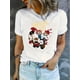thumbnail image 1 of Camiseta de mujer verano Patrón de Corazón cuello redondoWomen's Fashion Trendy Round Neck Short Sleeve T-shirt with Cartoon Character Letter Pattern, Simple Casual Sports T-shirt, Comfortable Summe, 1 of 6