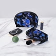 thumbnail image 5 of YFYANG 2 Piece Women's Portable Makeup Bags, Vintage Blue Floral Pattern Clutch Travel Toilet Bags Cosmetic Organizer, 5 of 7