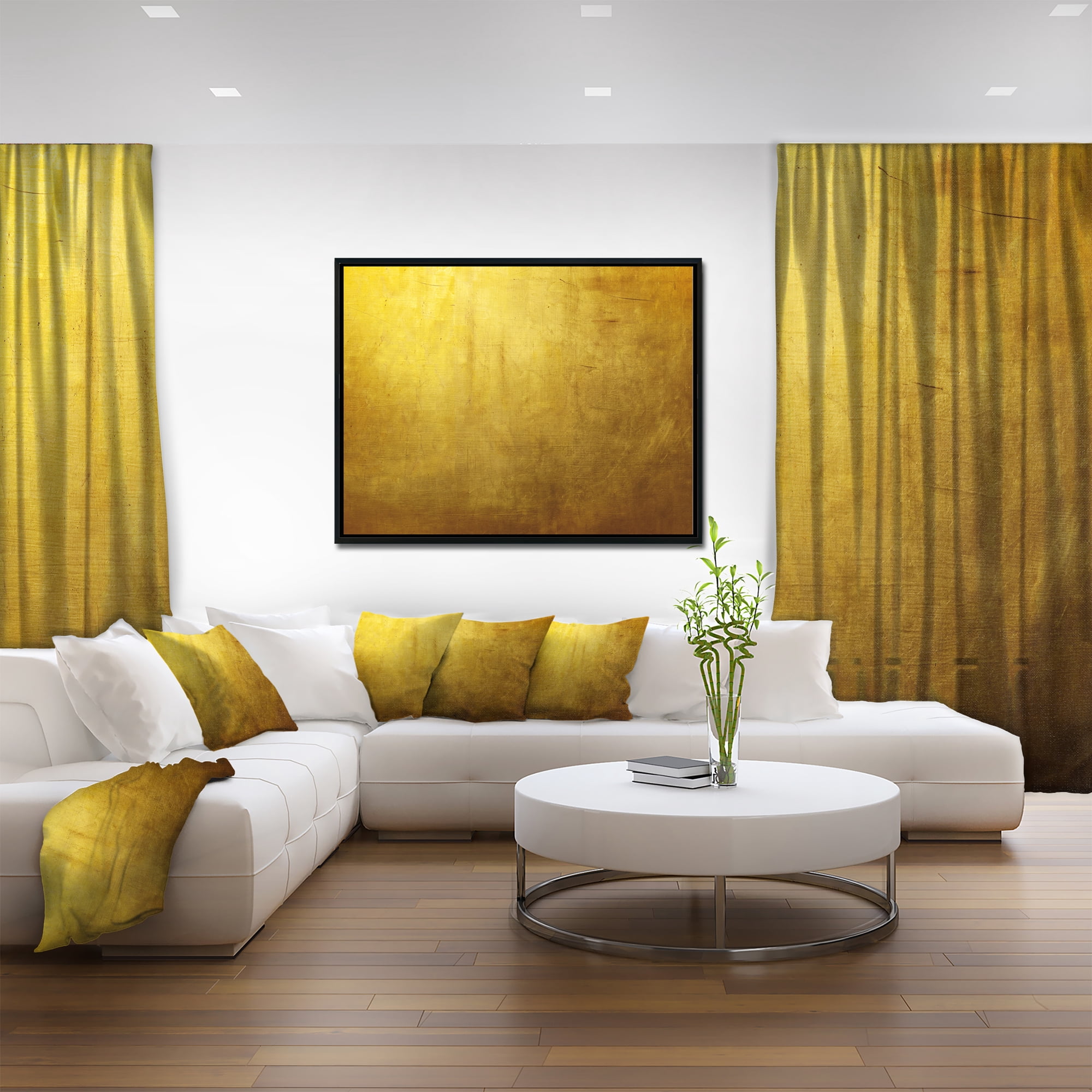 Designart ' Gold Texture ' Abstract Framed Canvas art print