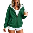 thumbnail image 6 of Luvrsol Hoodiess for Women Plus Size Zip Front Sweatshirt Jacket with Fleece Drawstring Pockets Winder Outerwear L-5XL, 6 of 8