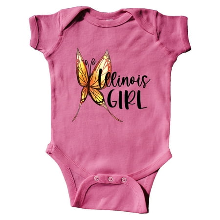 

Inktastic Illinois Girl- Butterfly Gift Baby Girl Bodysuit