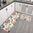 thumbnail image 2 of Pioneer Flower Floral Print Pattern Kitchen Rugs Sets Of 2,Anti Fatigue Kitchen Mat Rugs Non Slip Washable,Decorative Kitchen Floor Mats for Kitchen,Sink,Laundry,17"x30"+17"x47", 2 of 7