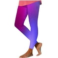 thumbnail image 3 of lcziwo Today's Sales, Women's Gradient Print Leggings Casual High Waisted Full Length Yoga Pants Stretch Fitness Running Gym Sports Tight Trousers Purple XXL, 3 of 5
