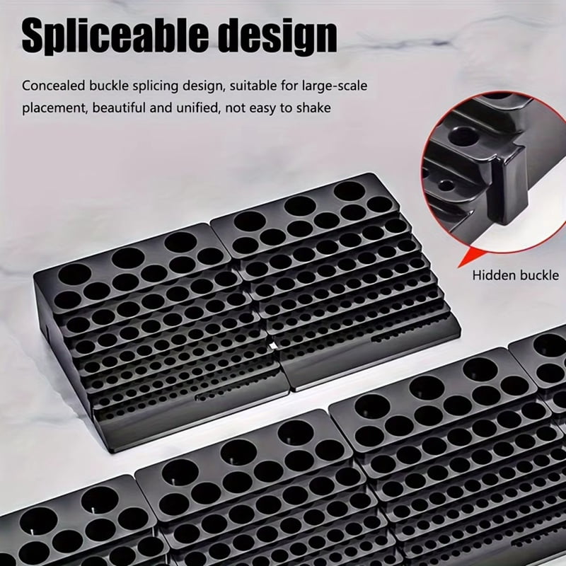 85 Hole Tool Bit Holder Storage Box, Mandrel Drill Bench Tool Holes Screwdriver Bit Holder Drill Storage Case,Black