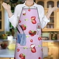 thumbnail image 6 of Strawberry Plants Fruit Cat Flower Apron-Garden Aprons for Women with Pockets-Cotton Linen Waterproof Kitchen Cooking Gardening Aprons Adjustable for Kitchen,Cooking,BBQ and Salon 33x27 Inch, 6 of 7