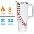 thumbnail image 5 of 40 oz Baseball Themed Gifts Tumbler for Men with Handle Straw Lid 40oz Baseball Lover Gift Double Stainless Steel Insulated Cup Baseball Travel Coffee Mug Gifts for Boys who Love Baseball, 5 of 6