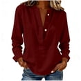 thumbnail image 2 of Timegard Long Sleeve Tops for Women Stand Collar Button Drop Shoulder Loose Lightweight Casual Travel Shirts Tops, 2 of 5