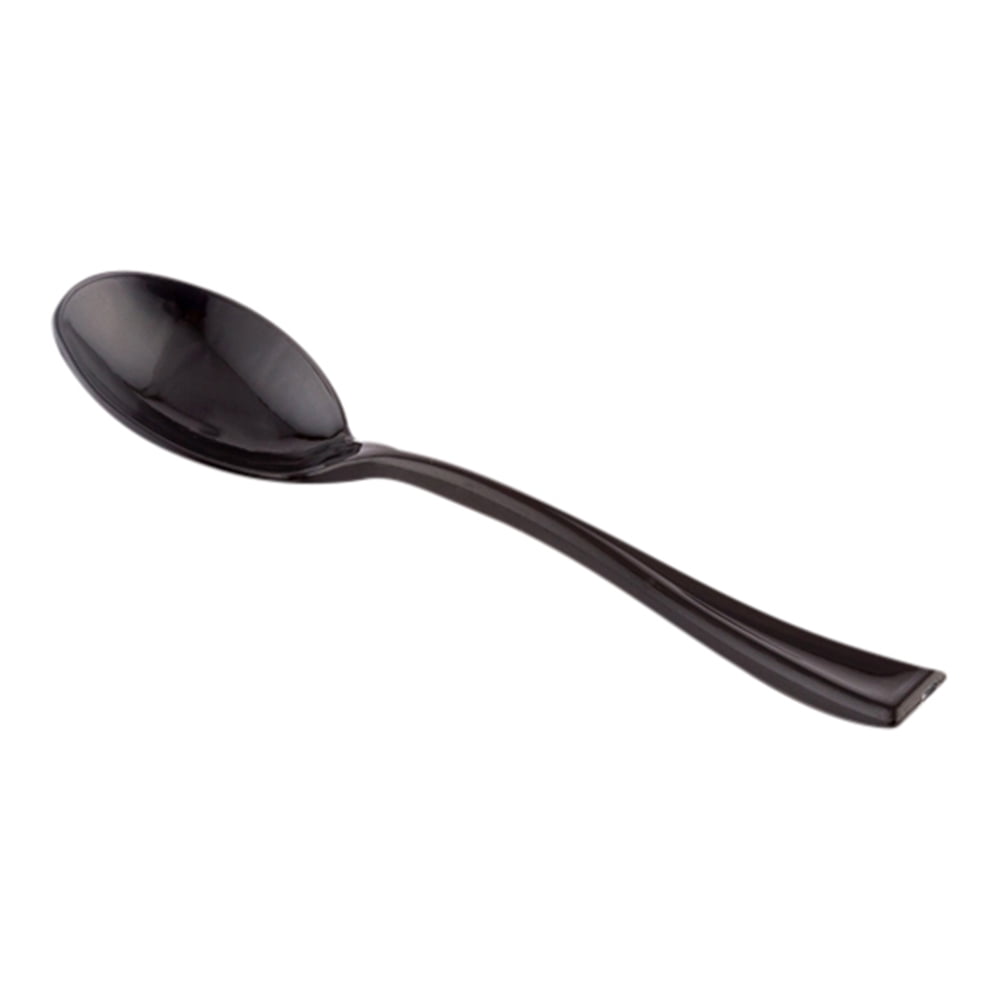 Black Plastic Mini Spoon 4" 500 count box