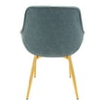 thumbnail image 4 of Markley Modern Leather Dining Arm Chair With Gold Metal Legs - Peacock Blue, 4 of 7