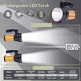 thumbnail image 3 of Torche LED Rechargeable 7000 Lumens Étanche CREE LED Puissante Portable Rechargeable Lampe de Poche LED pour Randonnée Camping, 9000mah, 3 of 5
