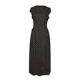 thumbnail image 4 of XIAOCHA Womens Summer Midi Satin Dress Mini Polka Dot Print Neck Cap Sleeve Waist Fitted Asymmetric Hem Party Dresses, 4 of 6