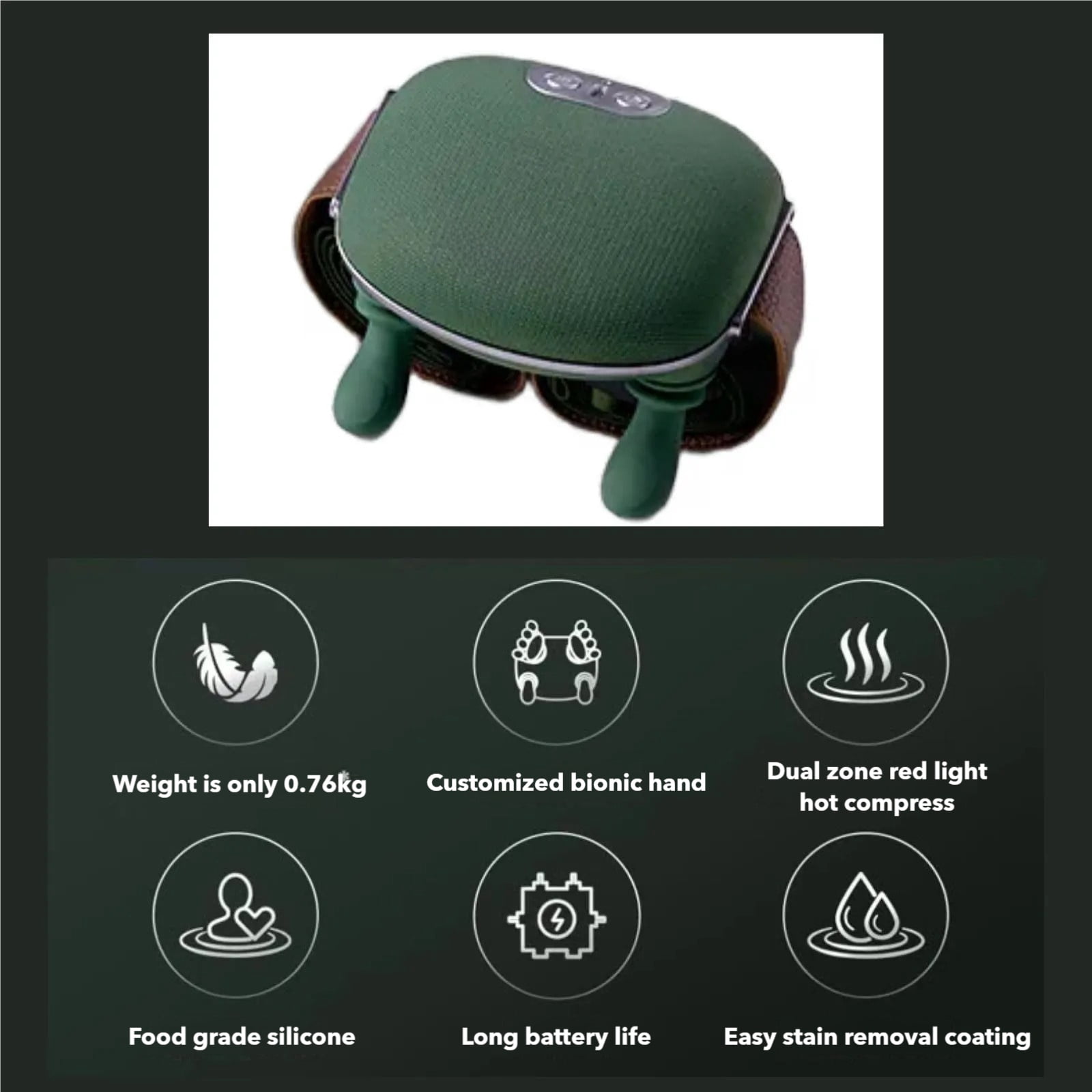 Deepease Massager, Neck and Back with Heat, Cordless Deep Tissue Shiatsu Shoulder Massager, Hands-Free Ergonomic Design, 3 Speeds, Portable Rechargeable for Home, Office & Travel